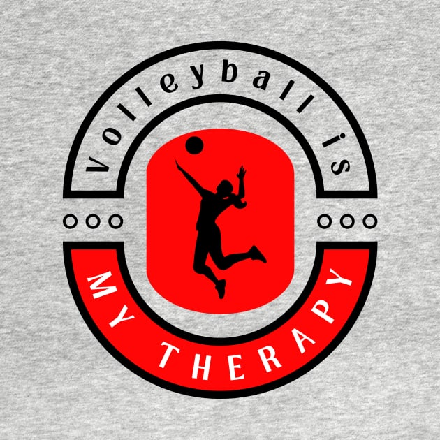 Volleyball is my therapy funny motivational design by Digital Mag Store